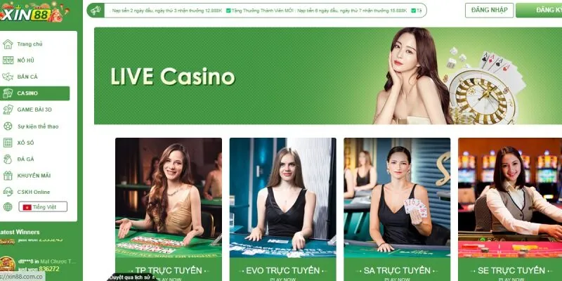 Live Casino đẳng cấp cùng Dealer chuyên nghiệp tại Xin88